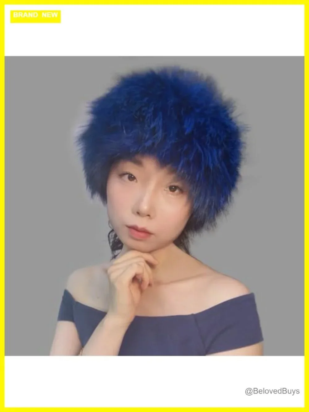 Genuine Fox Fur Headband Ear Warmer Women's Winter Knit Neck Warmer Scarf